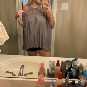 Grey Crochet Tank Top